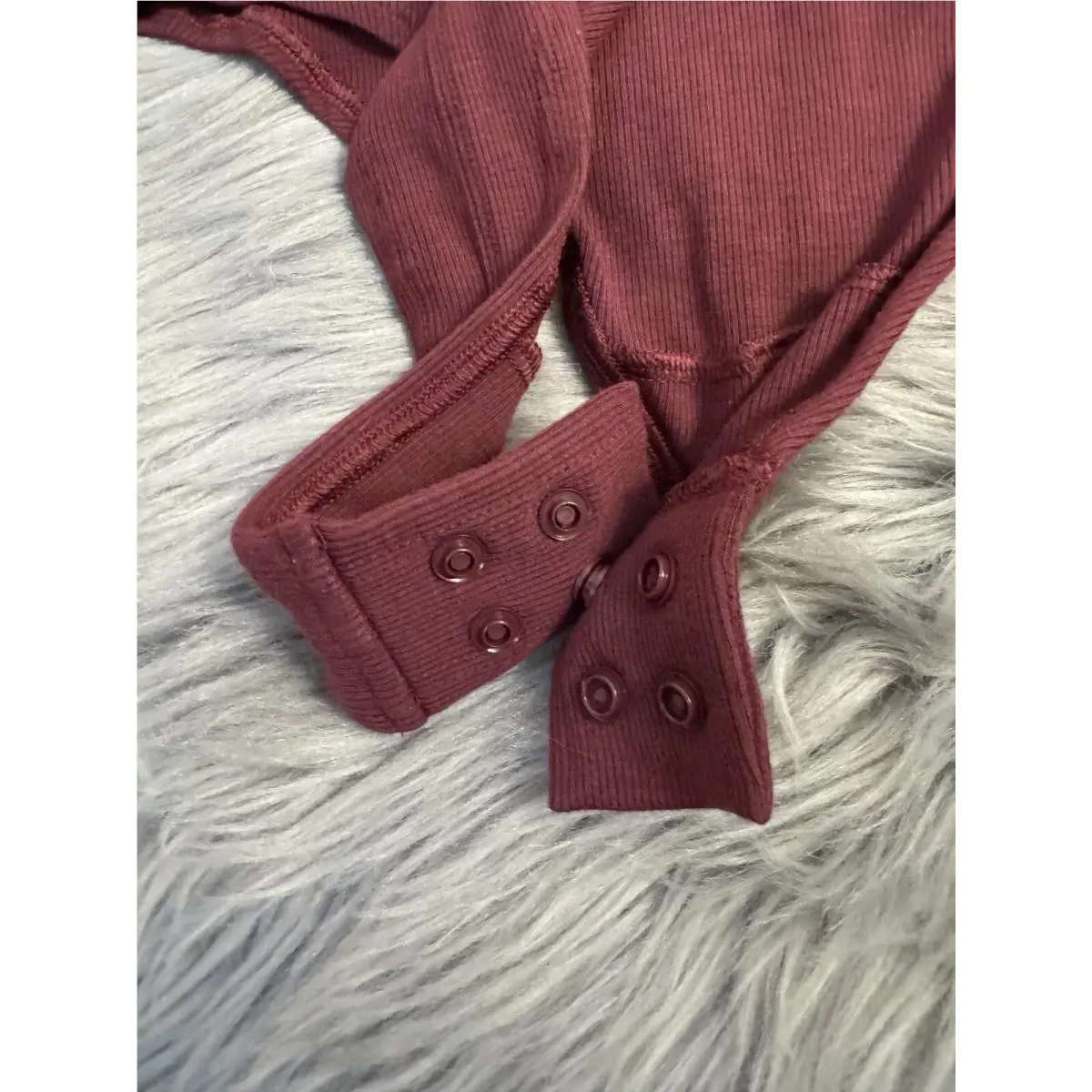 Lululemon clothing - NWT Lululemon 6 LA Scoop Neck Bodysuit Red Merlot Ribbed Snaps RA - Red 3