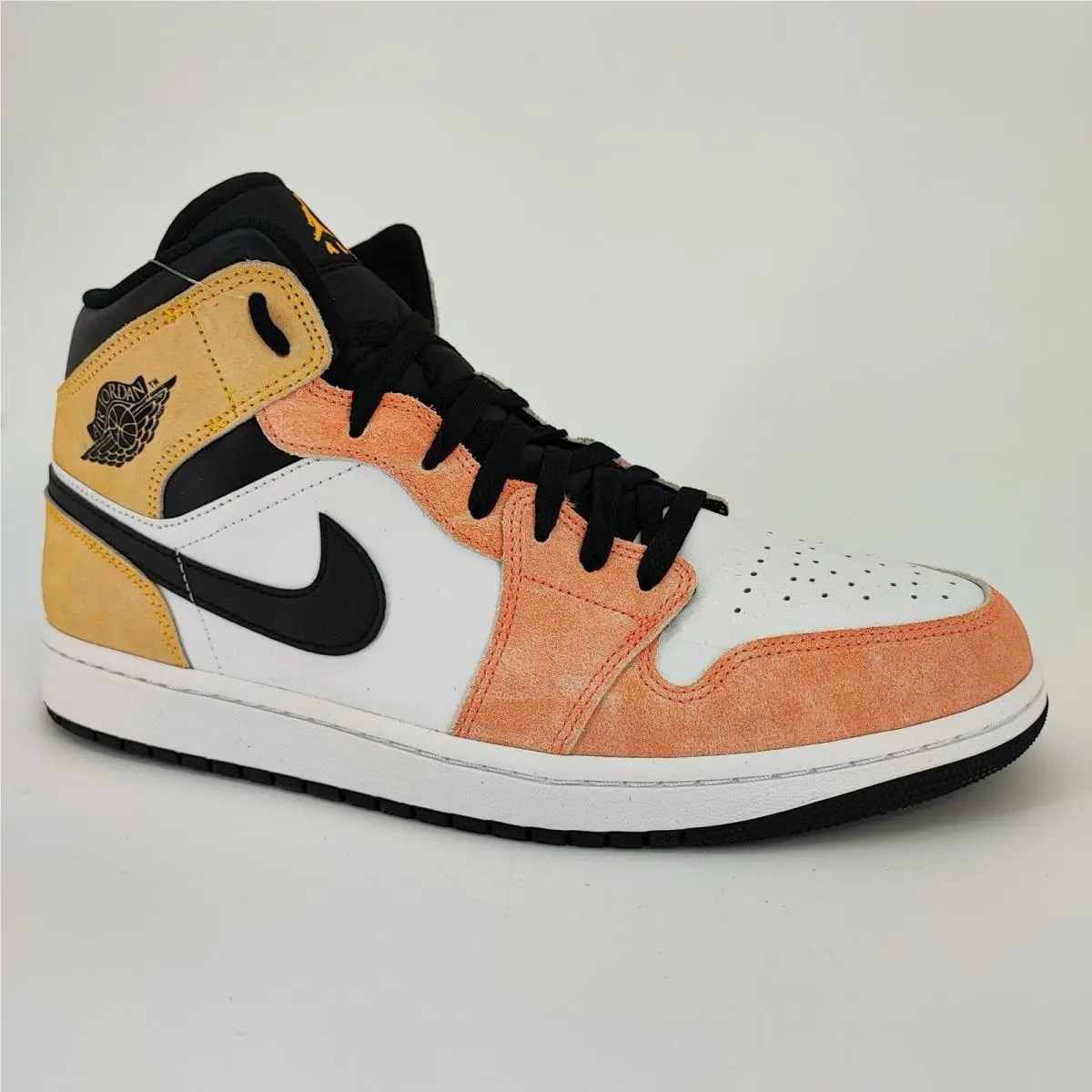 Nike Air Jordan 1 Mid Men`s Size 12 Sneakers Leather Orange Club DX4332-800