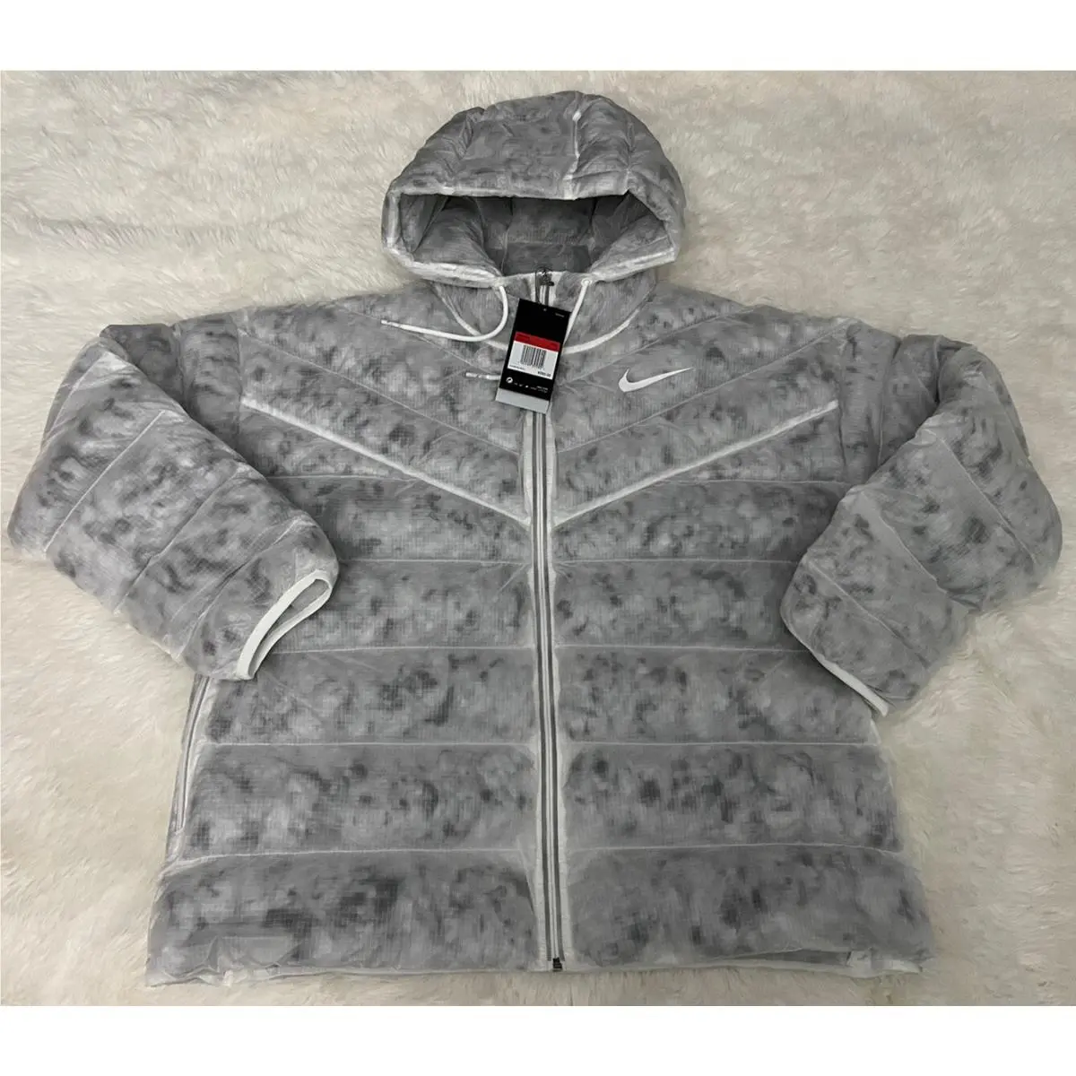 Nike Sportswear Syn-fill Logo Jacket CZ1907 121 White/grey Women’s Sz L