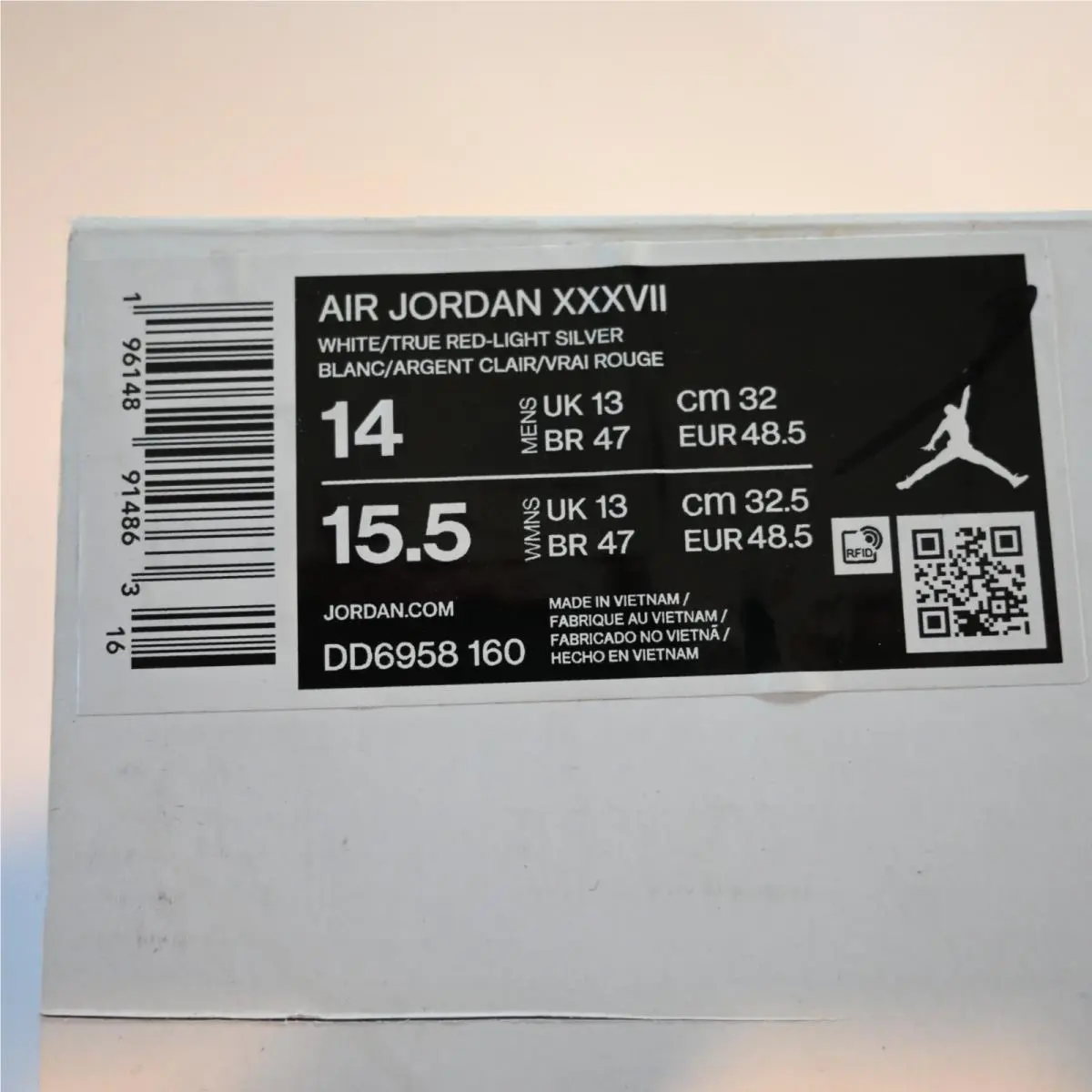 Nike Air Jordan Mens 14 Xxxvii White Red Silver Black Green DD6958-160 - White
