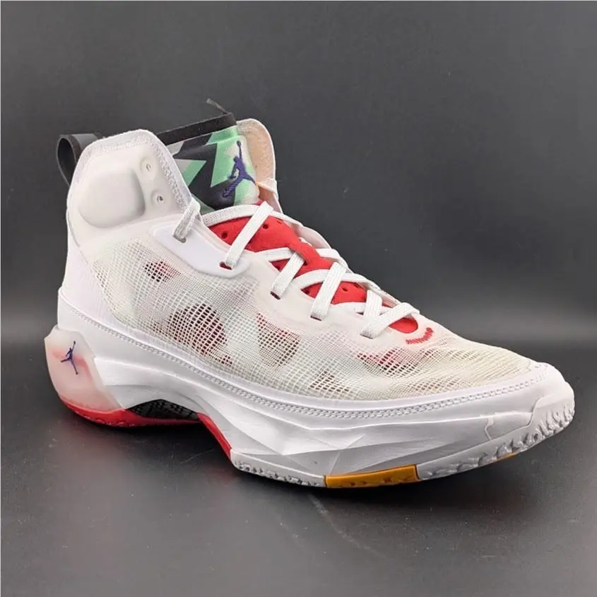 Nike Sz M10.5 Air Jordan Xxxvii 37 `hare` White White Red Basketball Shoe DD6958 - White