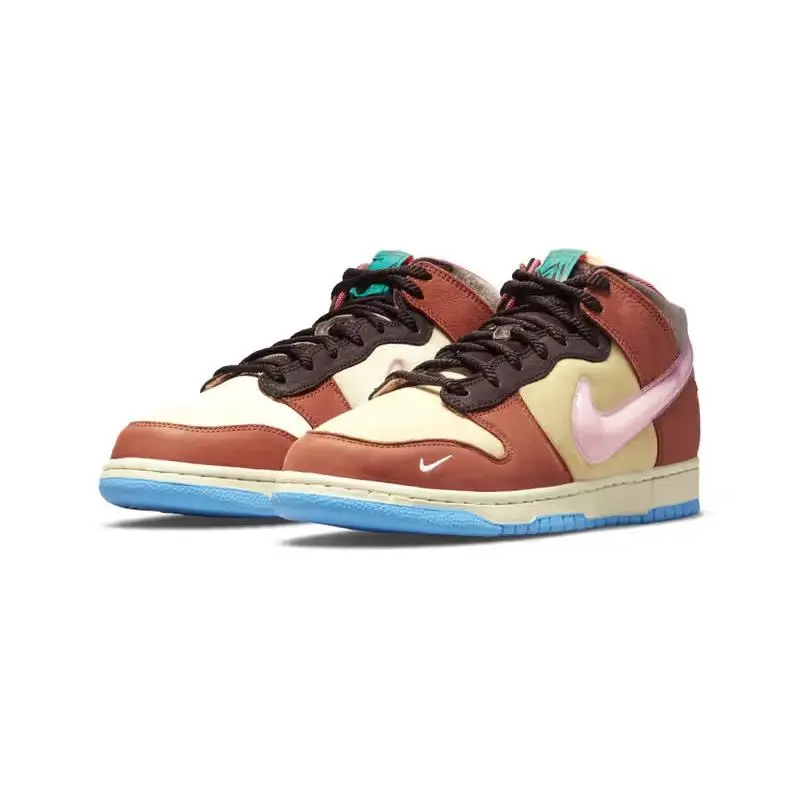 Nike Social Status x Dunk Mid `chocolate Milk’ DJ1173-700 Men`s Shoes SiZE/10.5 - Canvas/Mid Soft Pink/Burnt Brown