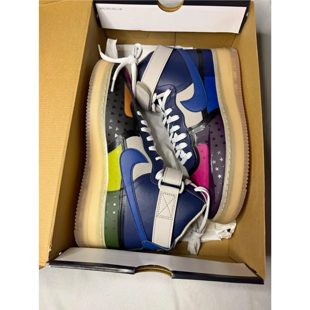 2022 Nike Air Force 1 High ’07 Prm Thunder Blue Mystic Navy Size 9.5 DS