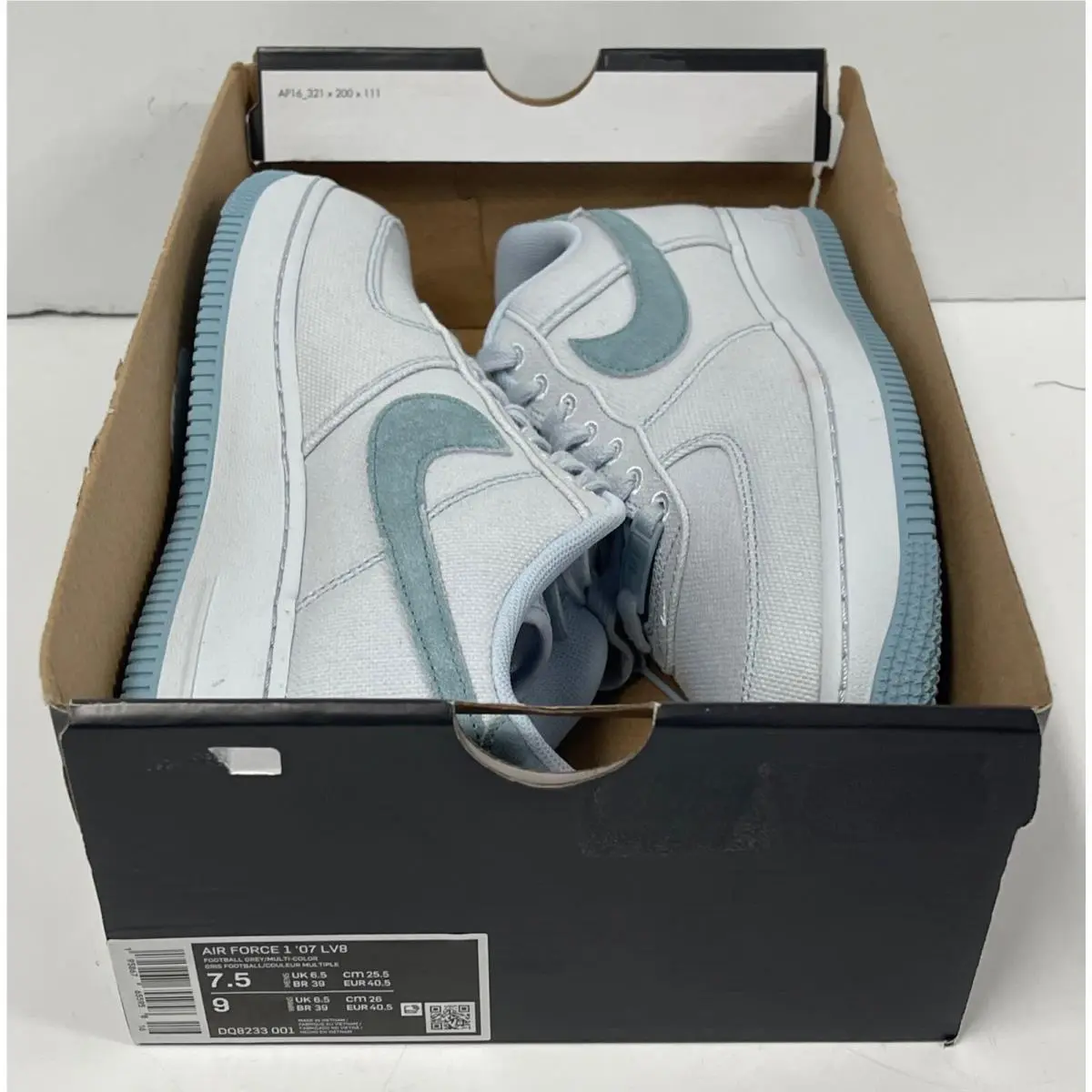 Nike shoes - AIR FORCE 1 07 LV8 - DQ8233-001 - FOOTBALL GREY (UPC: 195867655958) 8