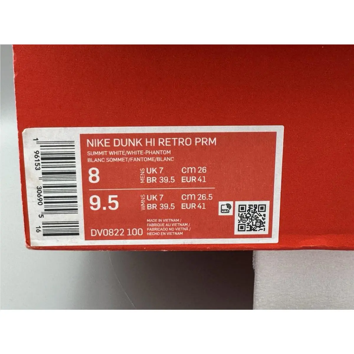 Nike shoes - Nike Dunk High - Dunk High - DV0822-100 - White, Manufacturer: Summit White/White/Phantom/Pink Oxford (UPC: 196153306905) 9