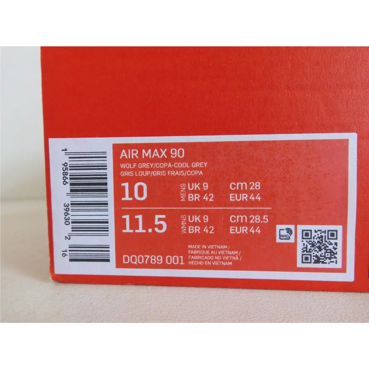 Nike shoes - Nike Air Max 90 - Air Max - DQ0789-001 - Wolf Grey / Copa-Cool Grey (UPC: 0195866396302) 4