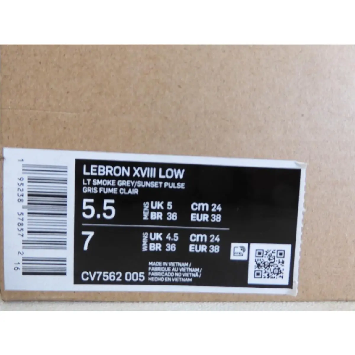 Nike shoes - Nike LeBron 18 - LeBron - CV7562005 - Gray (UPC: 195238578572) 3
