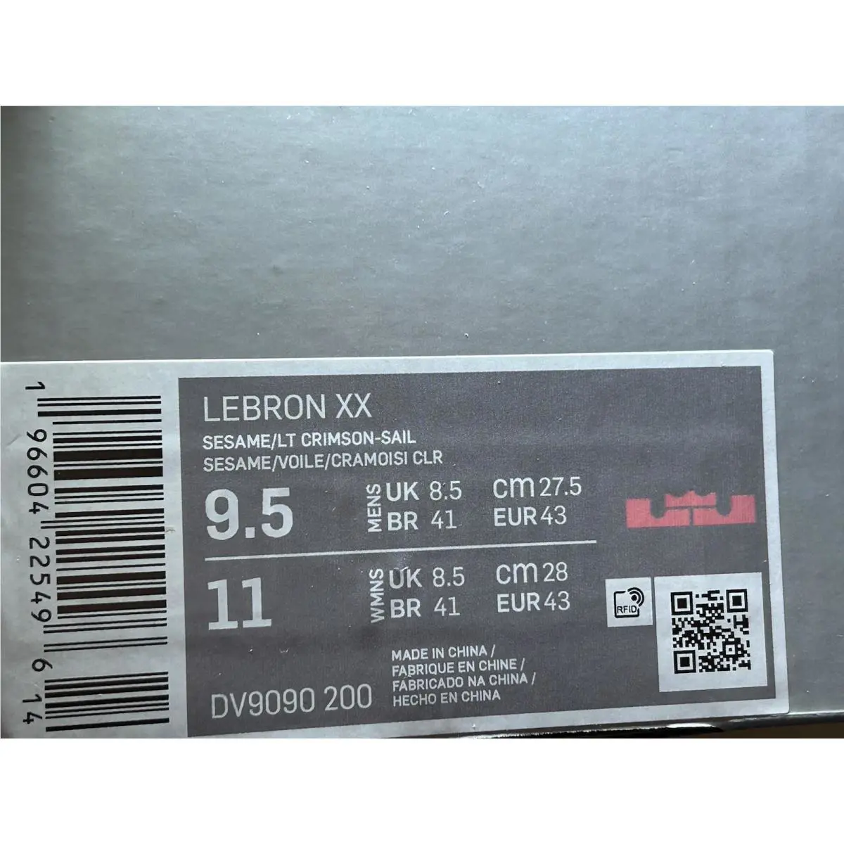 Nike shoes - Nike LeBron 20 - LeBron - DV9090-200 - Seame/Light Crimson-Sail (UPC: 196604225496) 13