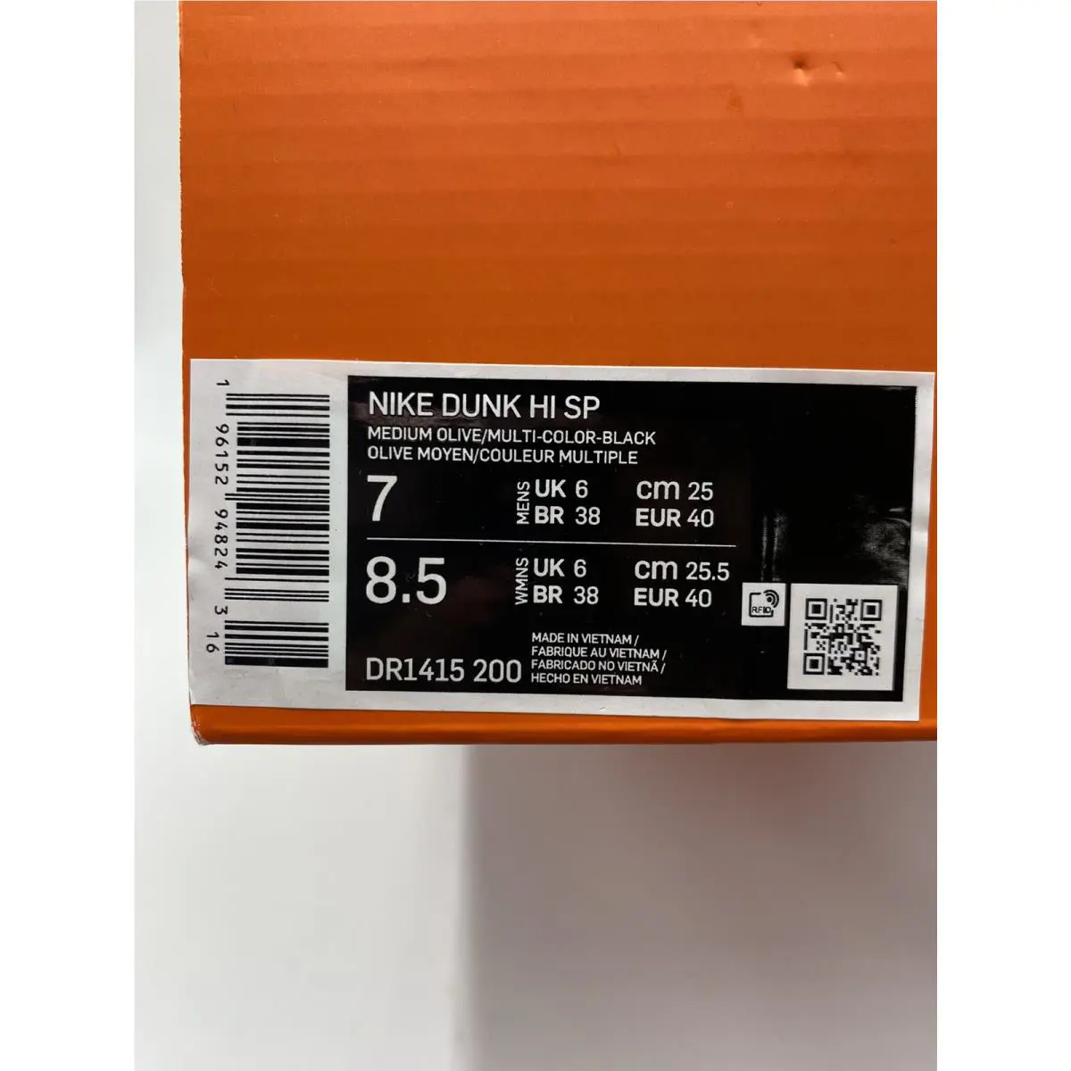 Nike shoes - DR1415200 - DR1415 200 - Medium Olive/Multi Color-Black (UPC: 196152948243) 6