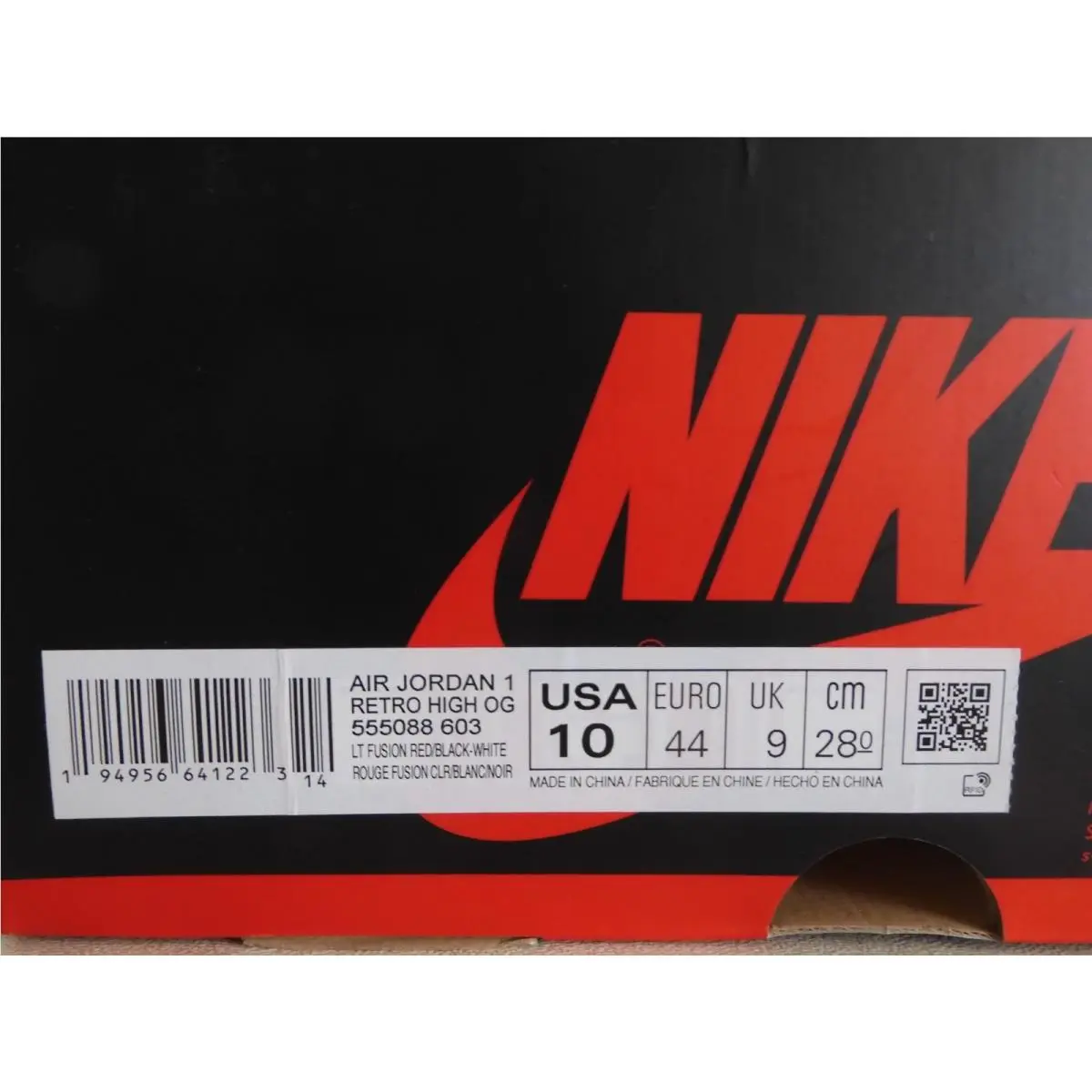 Nike shoes - Air Jordan 1 - Air - 555088-603 - Red (UPC: 194956641223) 6