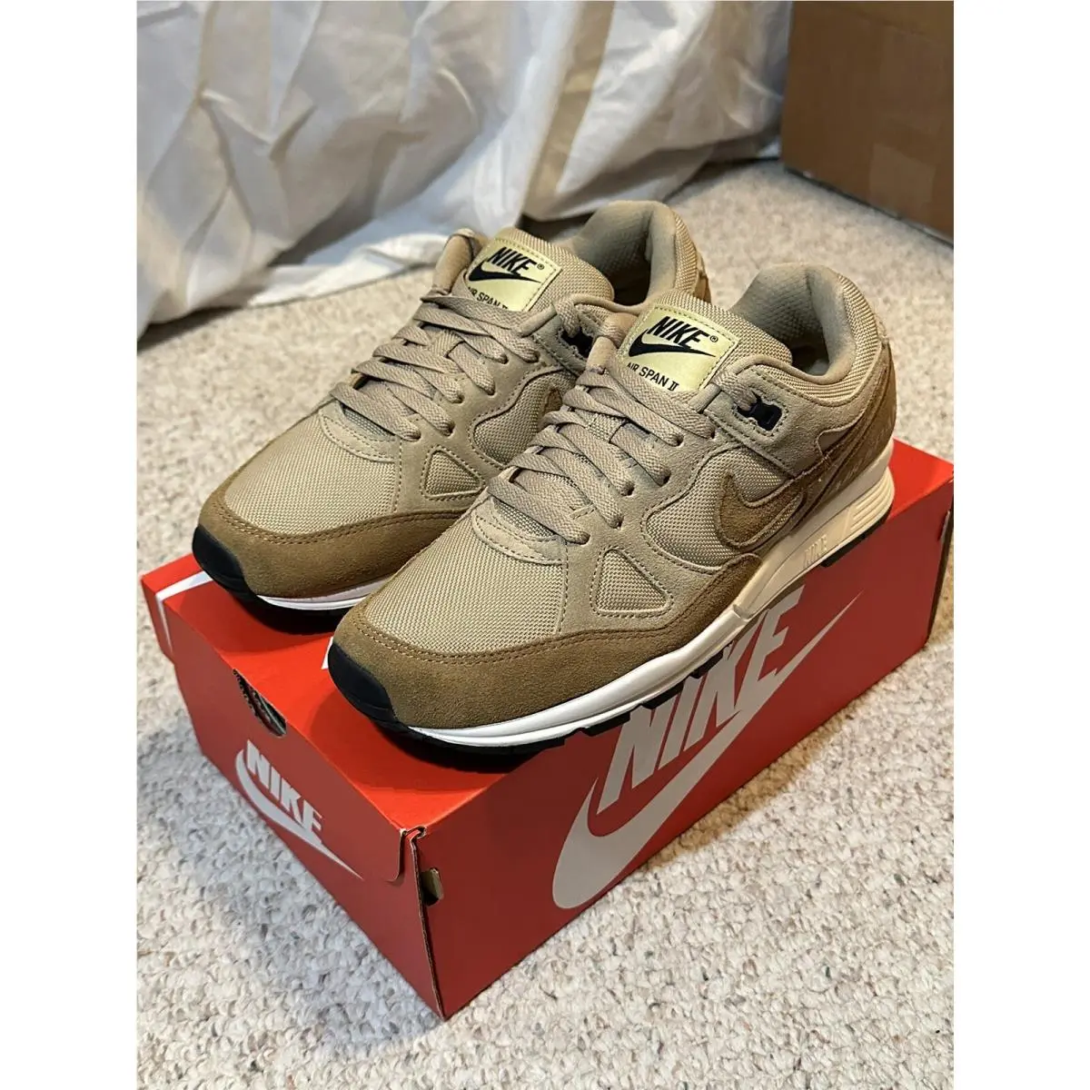 Size - 9.5 Nike Air Span 2 SE SP19 Golden Parachute Beige BQ6052-200