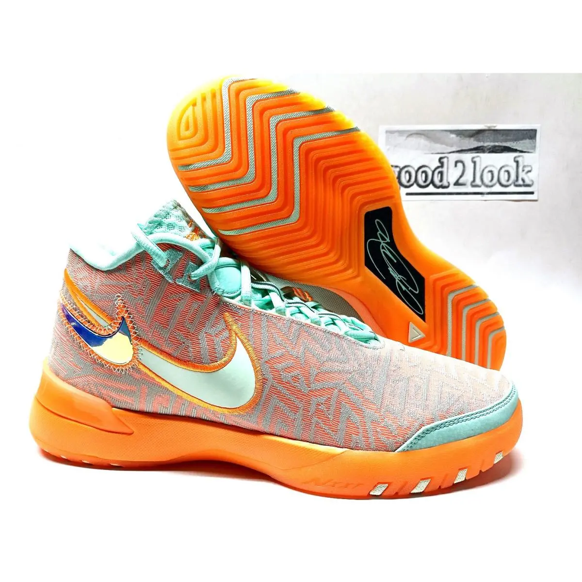 Nike Lbj Nxxt Genisus Basketball Mint Foam/bright Citrus Men`s 11 HF0712-301