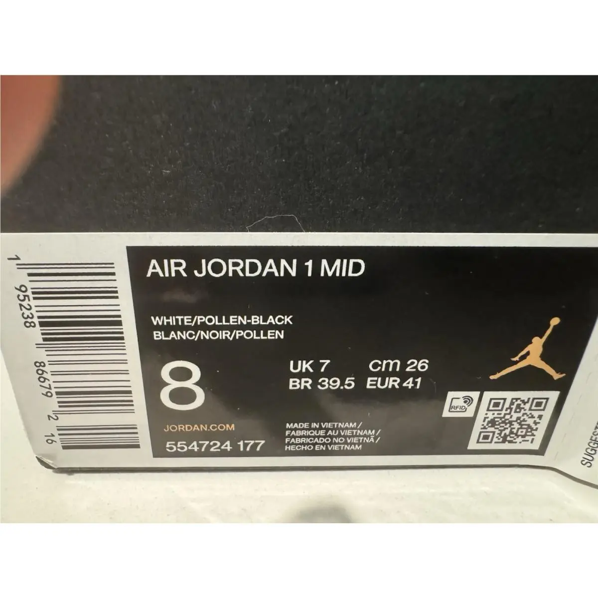 Nike shoes - Air Jordan 1 - Air - 554724-177 - White, Manufacturer: White/Pollen/Black (UPC: 0195238866792) 2