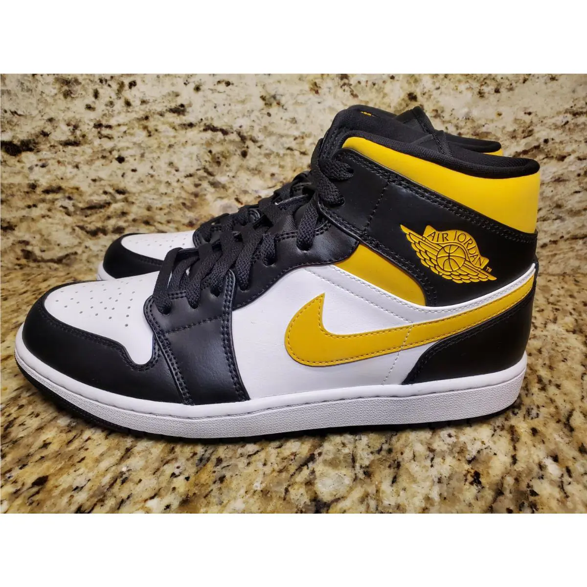 Nike shoes - Air Jordan 1 Mid - Air Mid - 554724-177 - Black White Pollen Gold 0