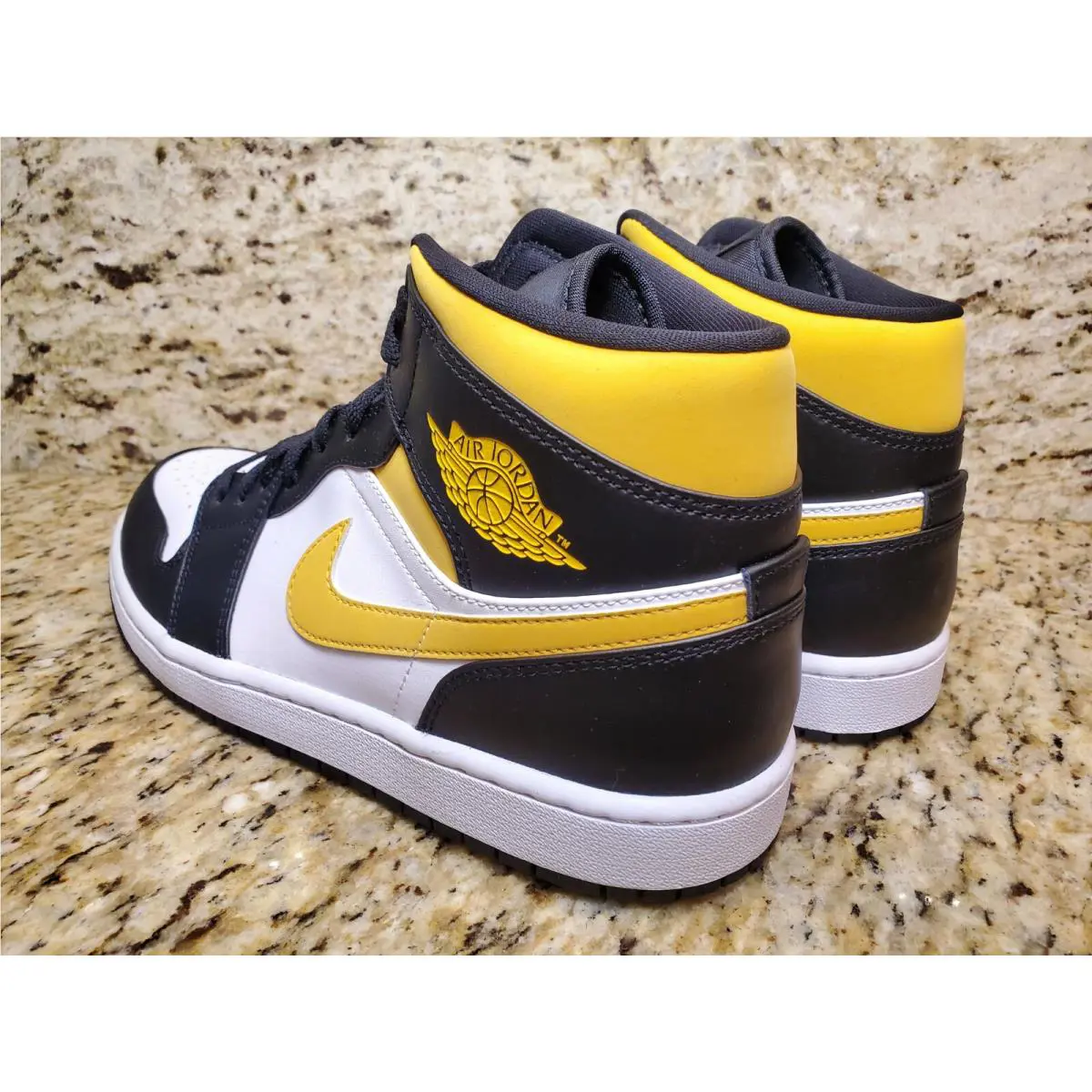 Nike shoes - Air Jordan 1 Mid - Air Mid - 554724-177 - Black White Pollen Gold 1