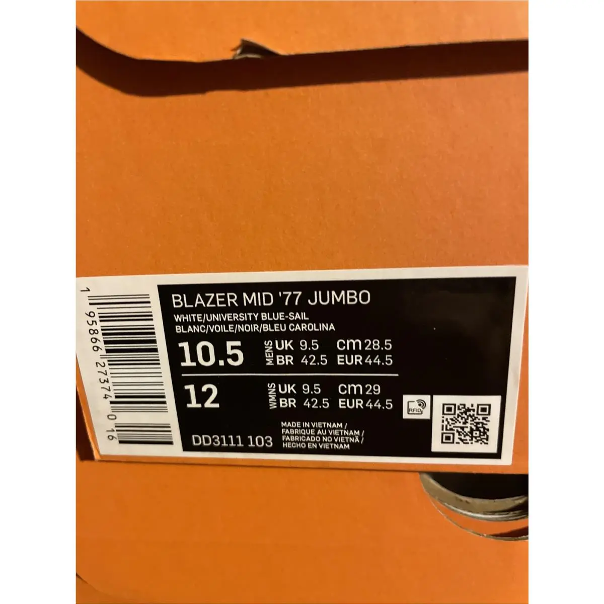 Nike shoes - Nike Blazer Mid - Blazer Mid - DD3111103 - White (UPC: 0195866273740) 10