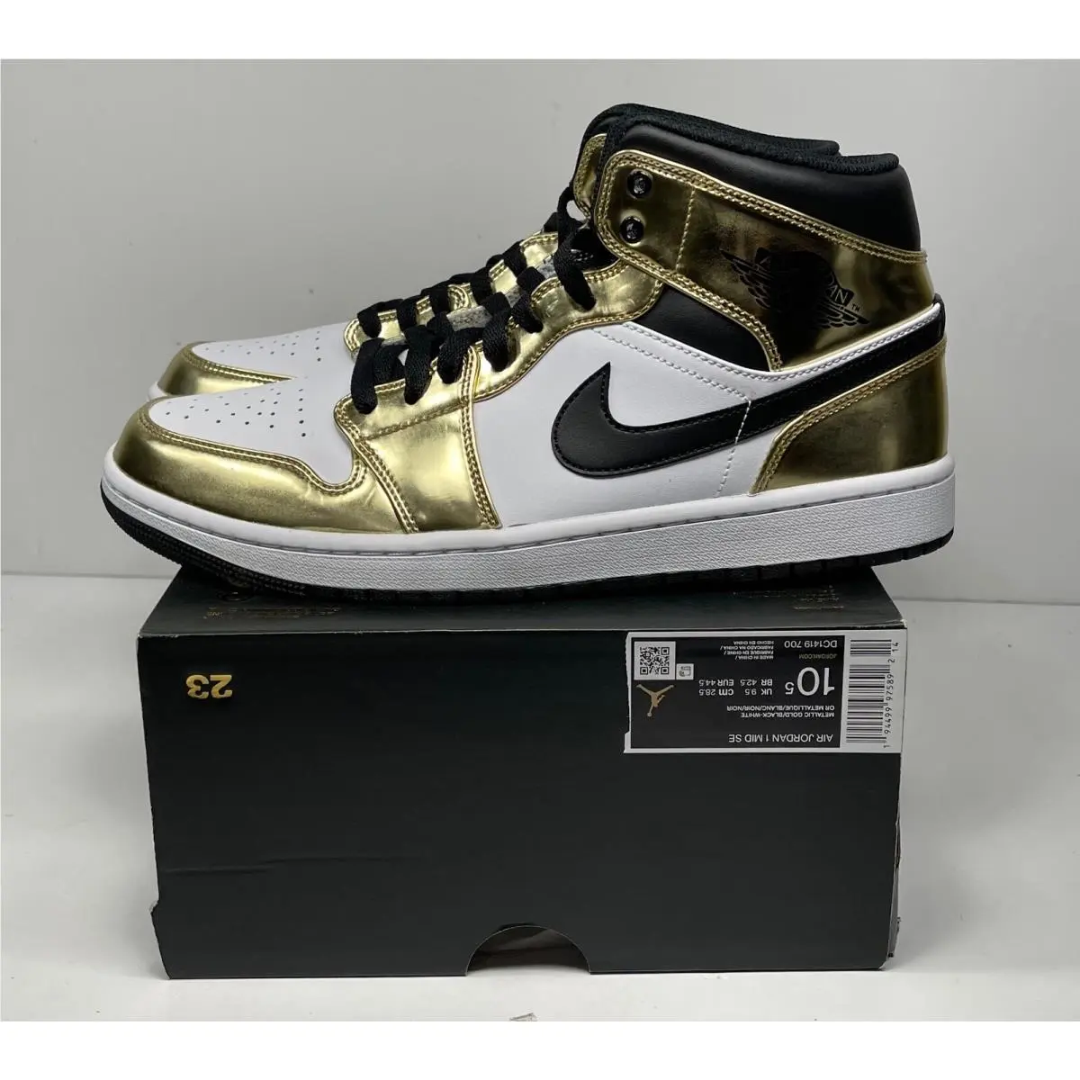 Nike Air Jordan 1 Mid SE `metallic Gold` DC1419 700 Mens 10.5