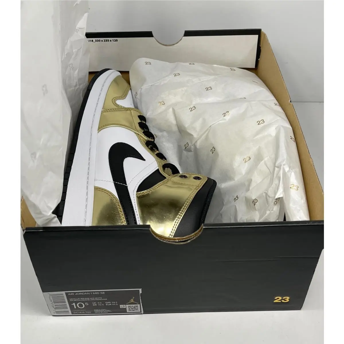 Nike shoes - Air Jordan 1 - Air - DC1419 700 - METALLIC GOLD BLACK WHITE (UPC: 194499975892) 8