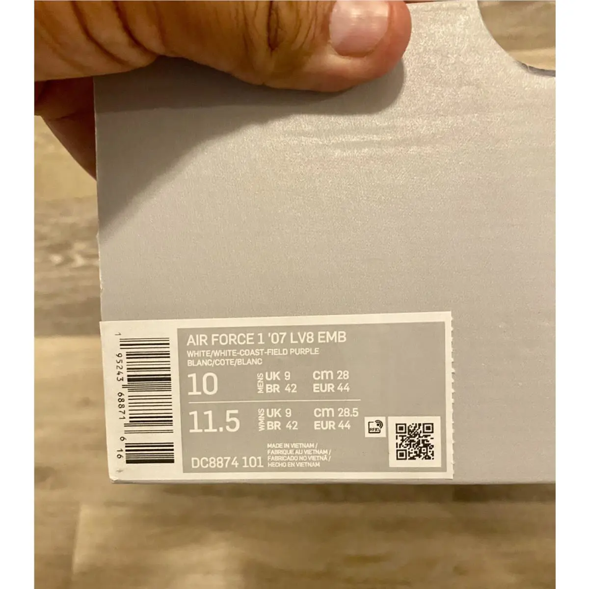 Nike shoes - Nike Air Force 1 `07 - DC8874-101 - White-Coast-Field Purple (UPC: 195243688716) 10