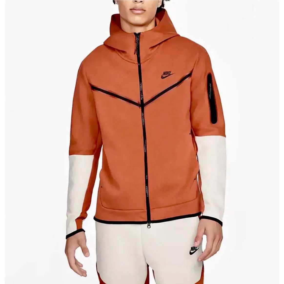 Nike Tech Fleece Full Zip Hoodie Men’s Xxl Burnt Sunrise CU4489-825