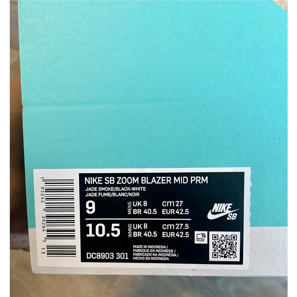 Nike shoes - Nike Sb Blazer Zoom - Blazer Zoom - DC8903-301 - Jade Smoke/Black-White-Sport Spice, Manufacturer: Jade Smoke/Black-White-Sport Spice 8