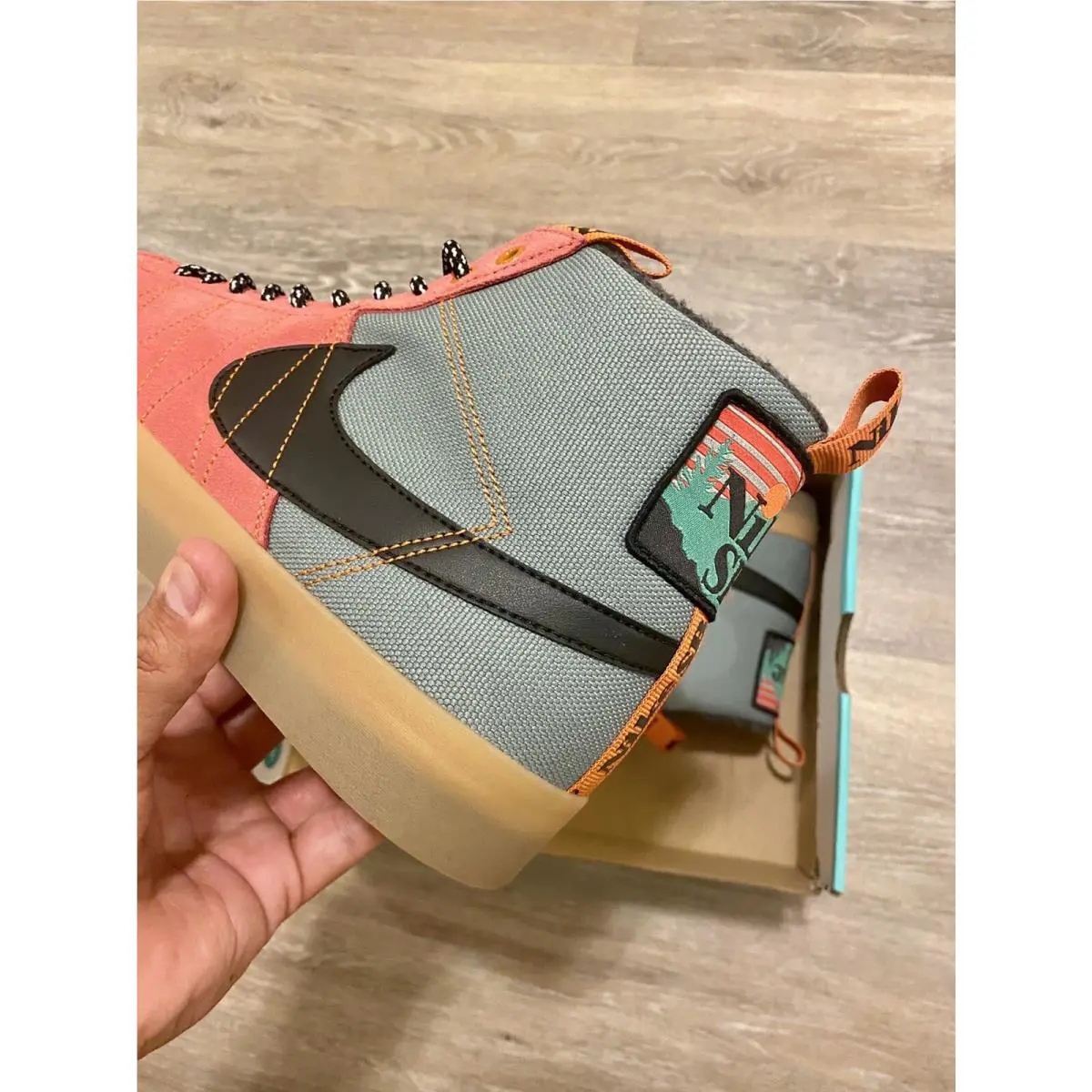 Nike shoes - Nike Sb Blazer Zoom - Blazer Zoom - DC8903-301 - Jade Smoke/Black-White-Sport Spice, Manufacturer: Jade Smoke/Black-White-Sport Spice 1
