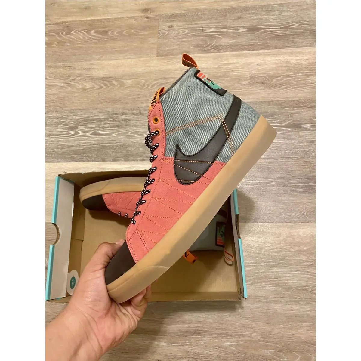 Nike shoes - Nike Sb Blazer Zoom - Blazer Zoom - DC8903-301 - Jade Smoke/Black-White-Sport Spice, Manufacturer: Jade Smoke/Black-White-Sport Spice 2