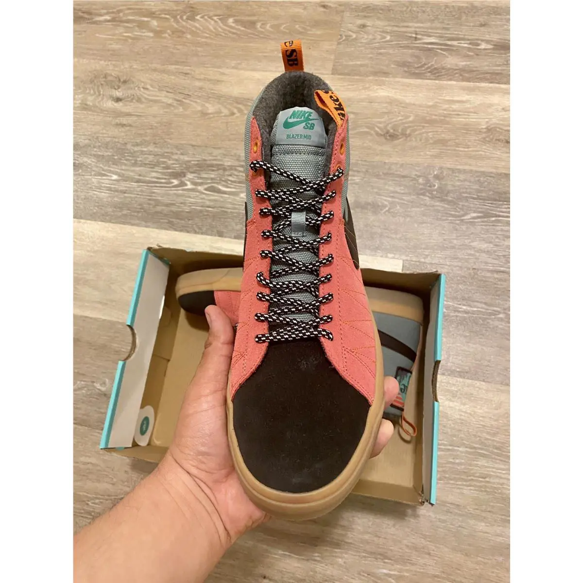 Nike shoes - Nike Sb Blazer Zoom - Blazer Zoom - DC8903-301 - Jade Smoke/Black-White-Sport Spice, Manufacturer: Jade Smoke/Black-White-Sport Spice 3