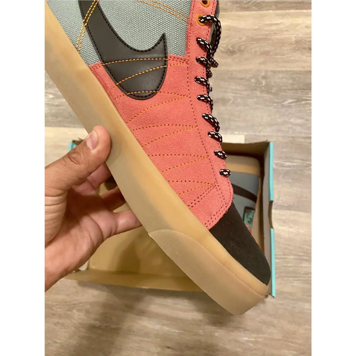 Nike shoes - Nike Sb Blazer Zoom - Blazer Zoom - DC8903-301 - Jade Smoke/Black-White-Sport Spice, Manufacturer: Jade Smoke/Black-White-Sport Spice 5