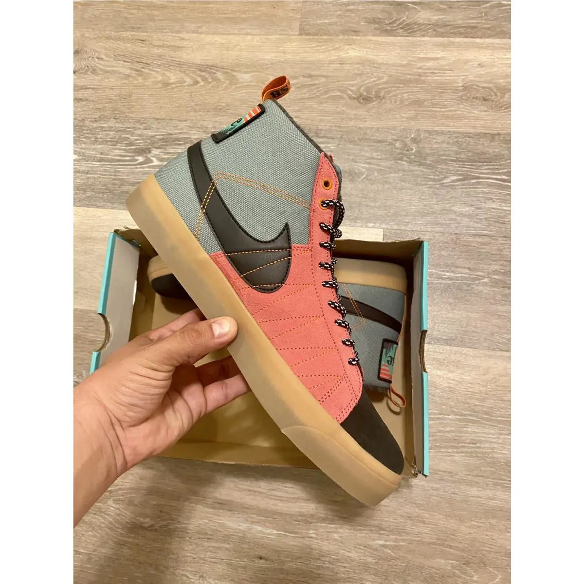 Nike shoes - Nike Sb Blazer Zoom - Blazer Zoom - DC8903-301 - Jade Smoke/Black-White-Sport Spice, Manufacturer: Jade Smoke/Black-White-Sport Spice 6