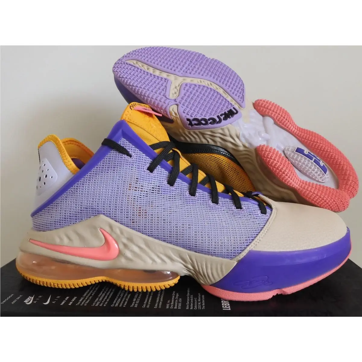 Nike Lebron Xix 19 Low Lilac Purple-pink Gaze-grey Mismatch SZ 15 DO9829-500 - Purple