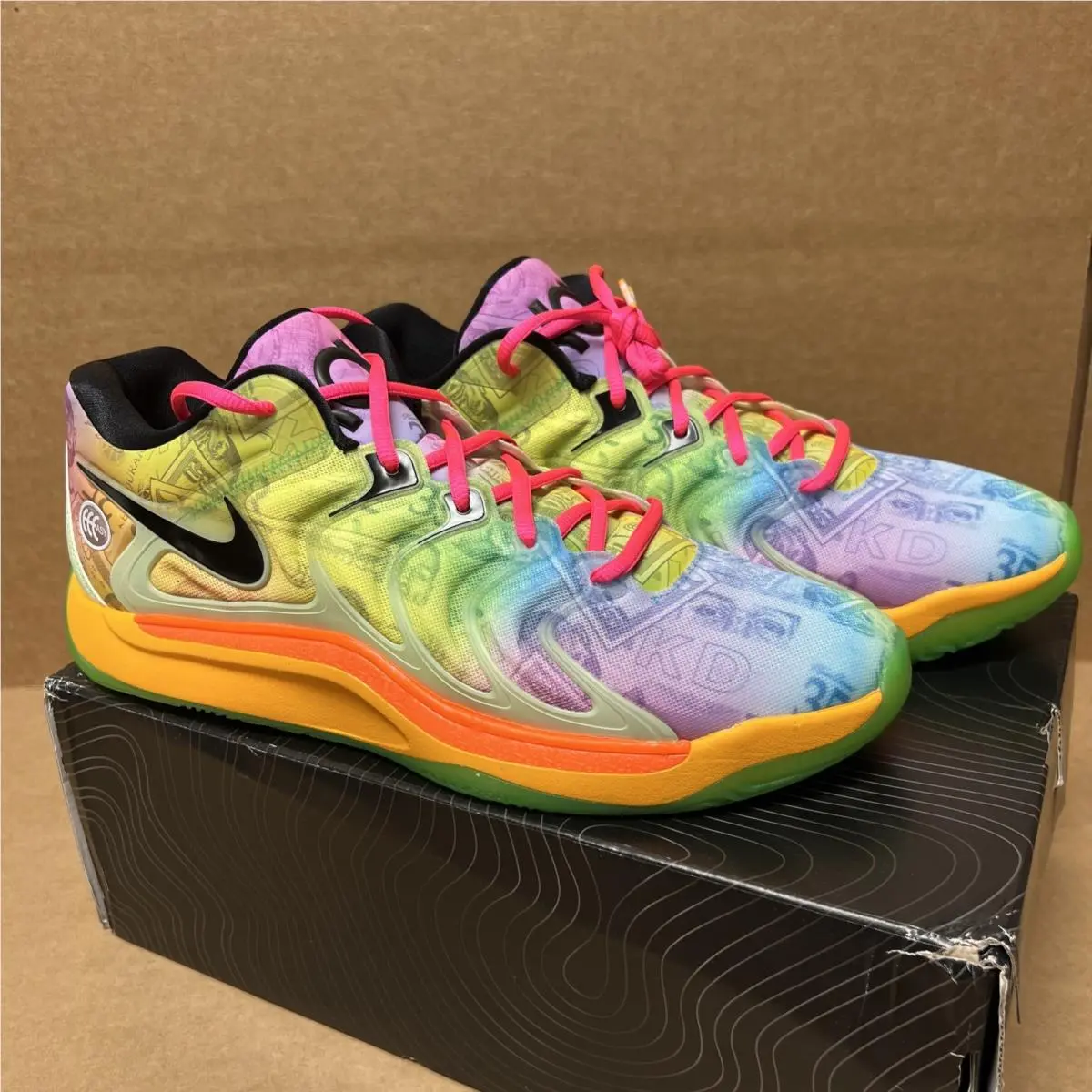 Mens Size 14 Nike KD17 Barely Volt Baltic Blue Basketball Shoe HF1811-700