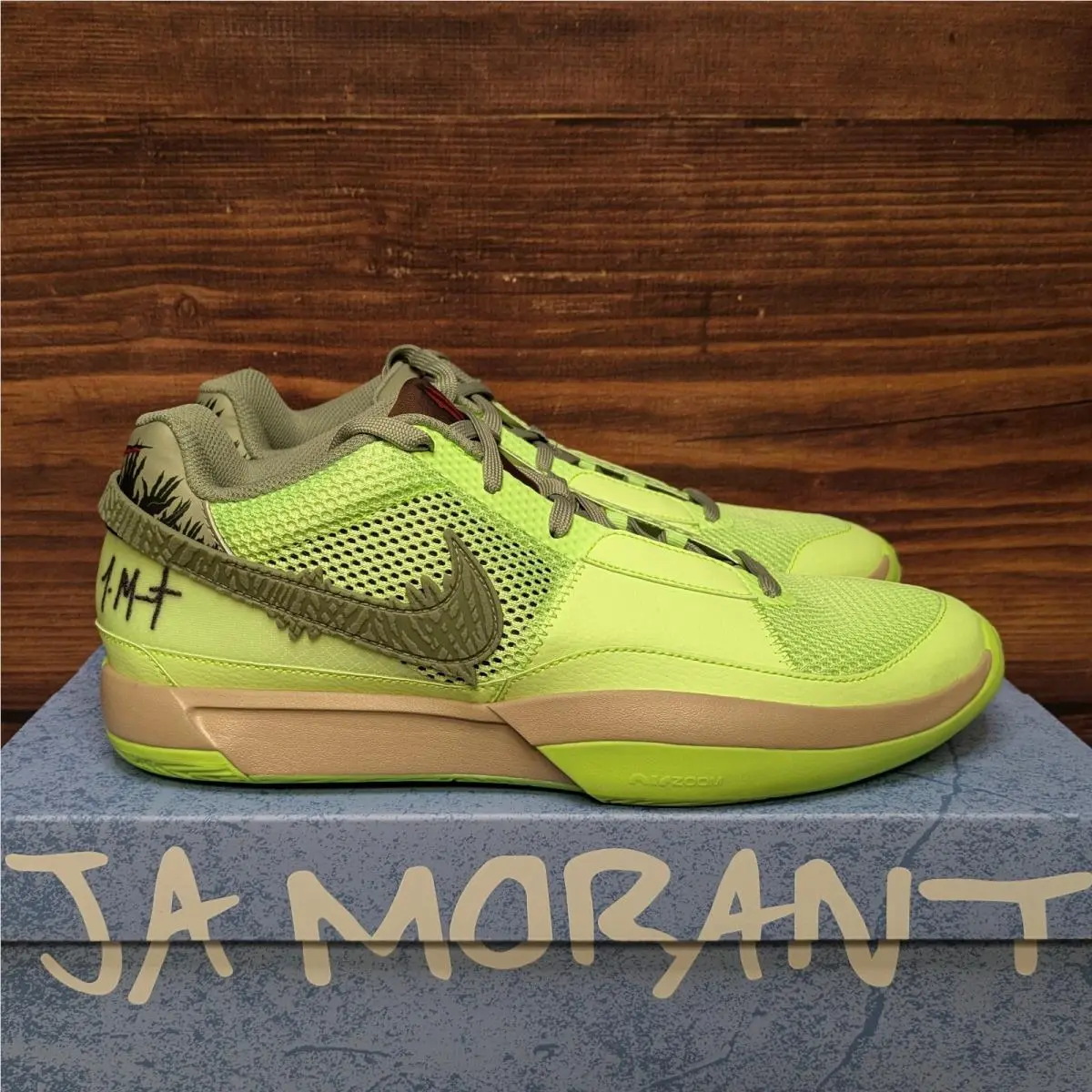 Nike Ja 1 Zombie Halloween Men`s 13 Lime Green Basketball Shoes FD6565-300