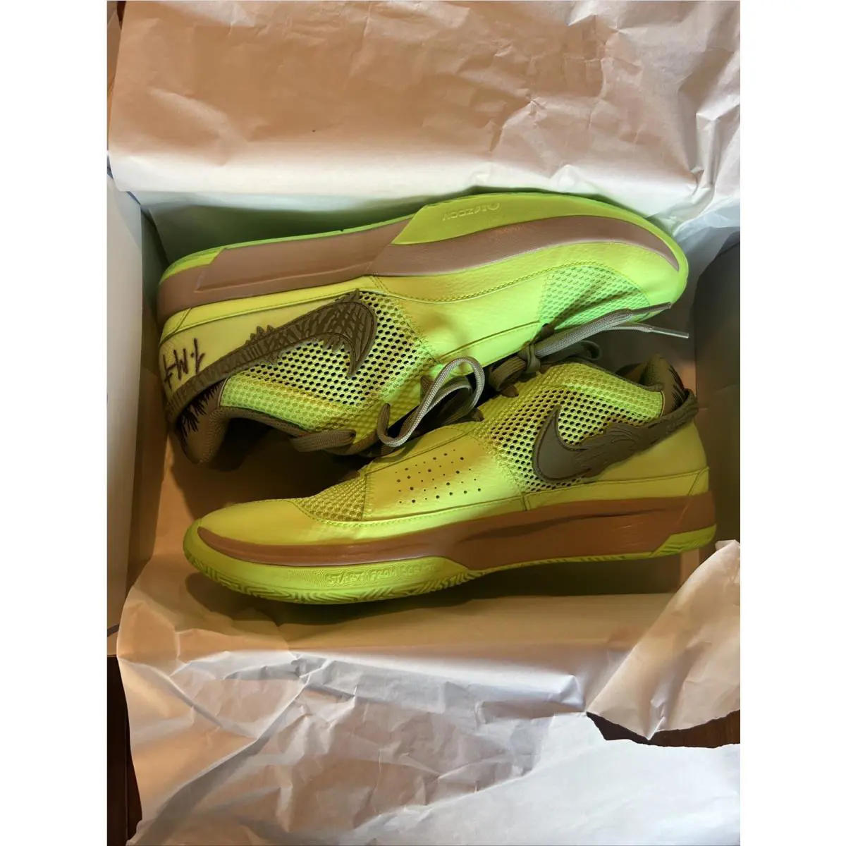 Nike shoes - Nike Ja 1 - FD6565-300 - Green, Manufacturer: Lime Blast/Oil Green/Black/Hemp/Cacao Wow 17