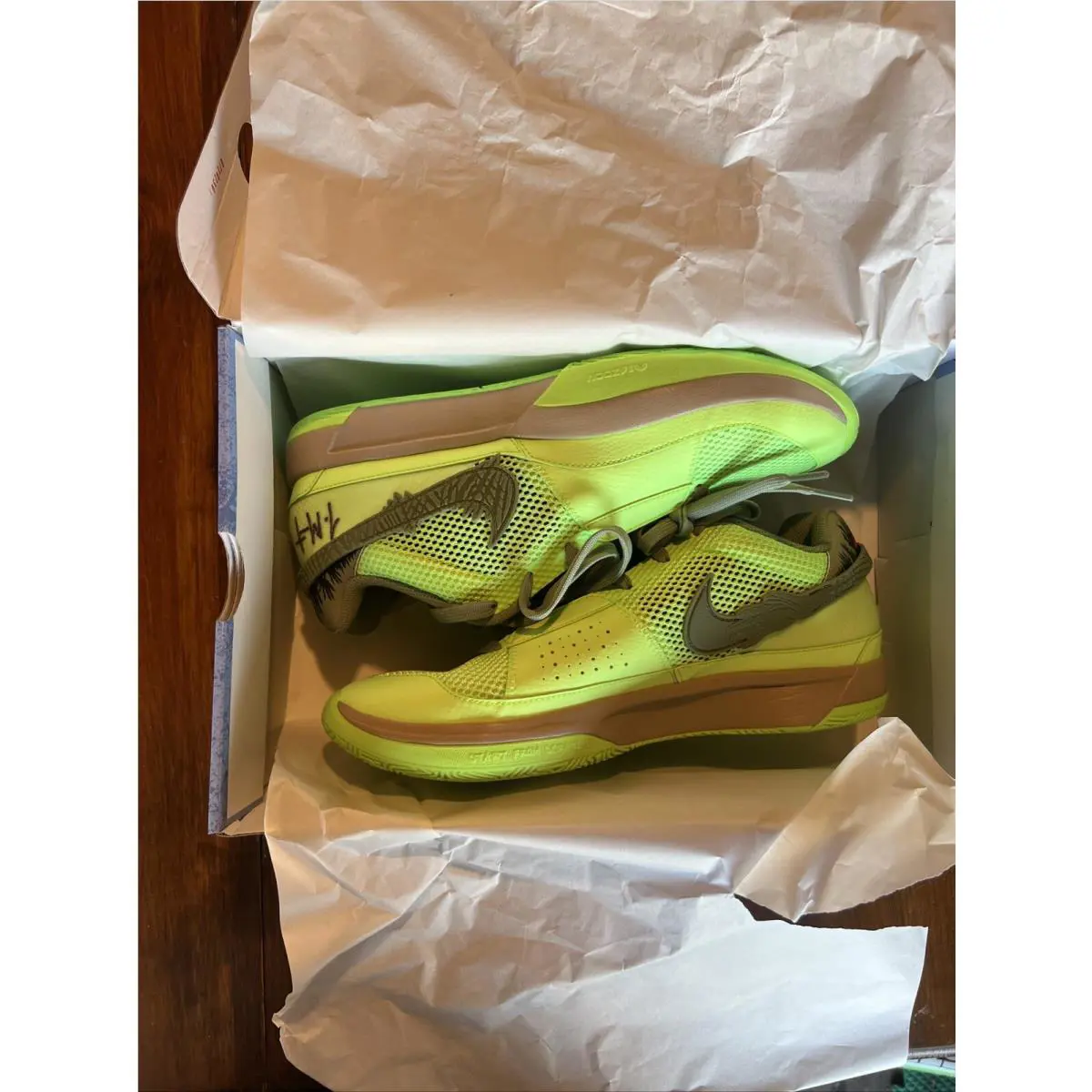 Nike shoes - Nike Ja 1 - FD6565-300 - Green, Manufacturer: Lime Blast/Oil Green/Black/Hemp/Cacao Wow 18