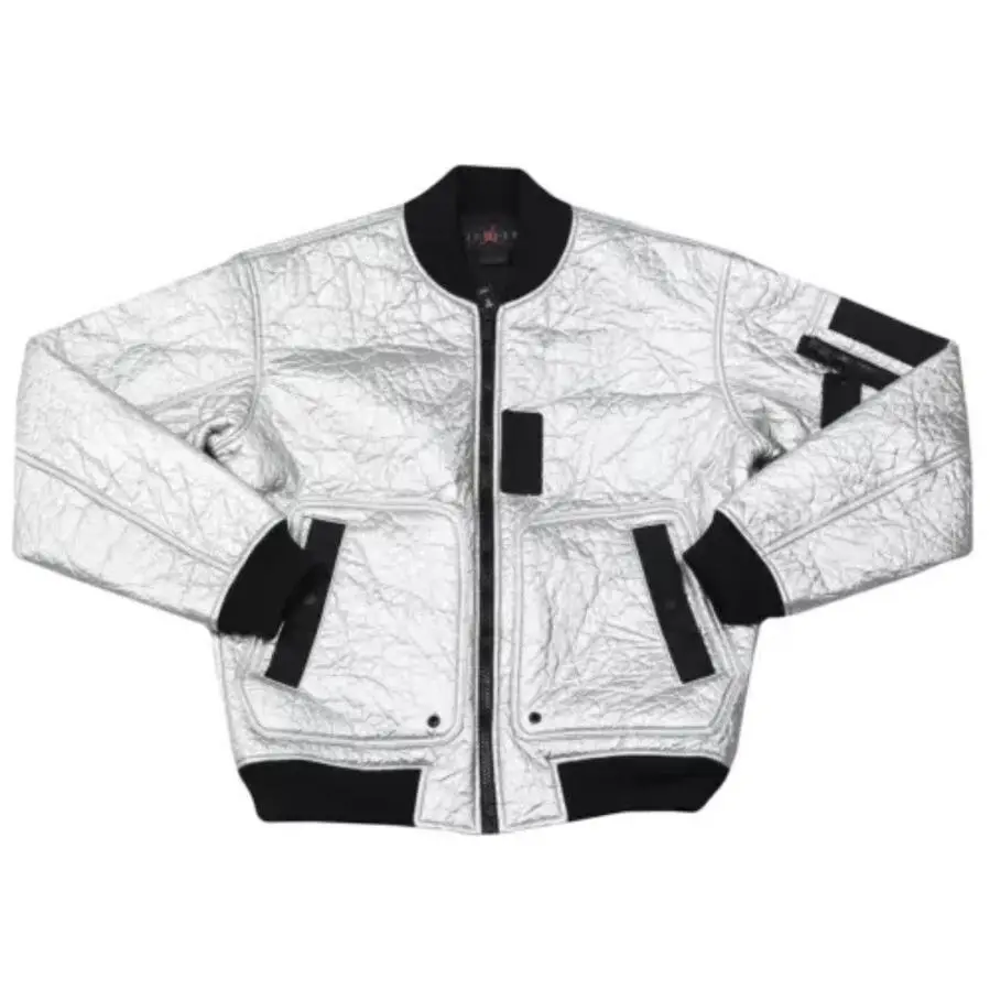 Air Jordan 23 MA-1 Metallic Silver Bomber Jacket CD5712-095 Men Small by Nike