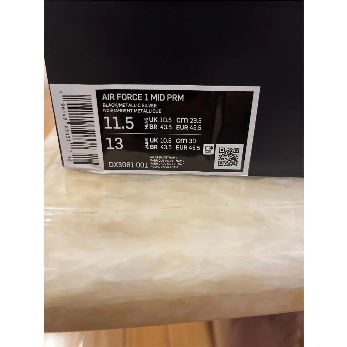 Nike shoes - Nike Air Force 1 Mid PRM - DX3061-001 - Black/Silver 4