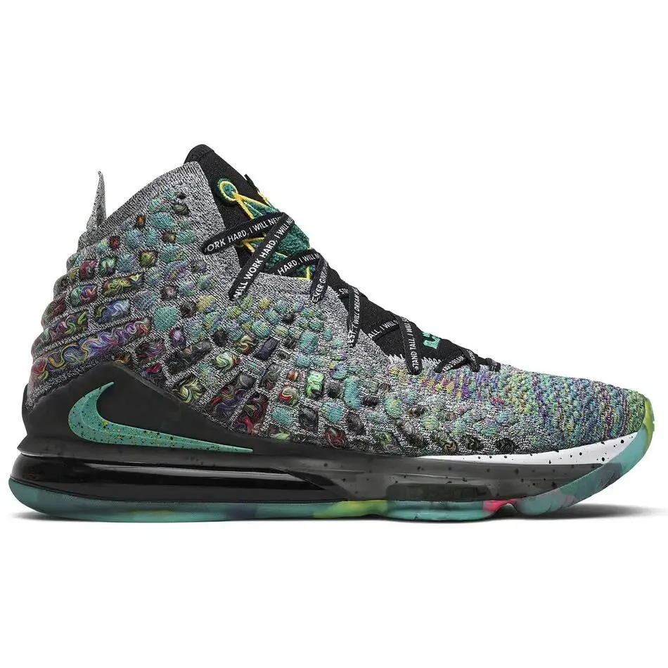 Nike Lebron Xvii Lkff I Promise CD5052-300 Green Slate Blk Men`s Sz.18 Nolid