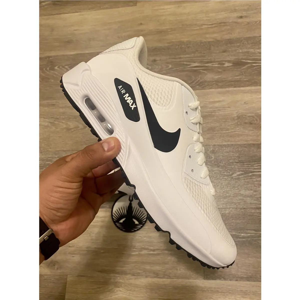 Nike shoes - Nike Air Max 90 Golf - CU9978-101 - White Black, Manufacturer: White / Black (UPC: 194500860834) 8