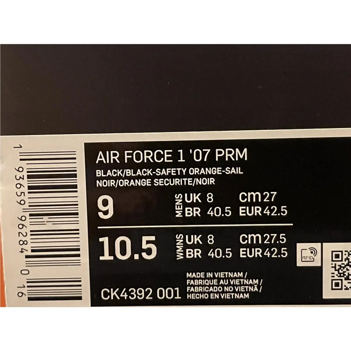 Nike shoes - Nike Air Force 1 - Air Force - CK4392-001 - Black (UPC: 0193659962840) 5