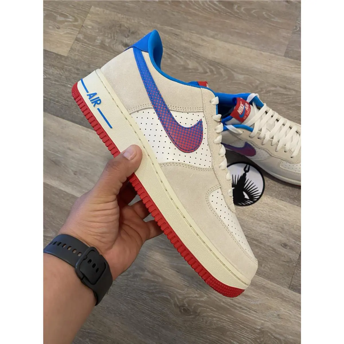 Nike shoes - Nike Air Force 1 `07 LV8 - HQ3618-113 - Coconut Milk/Sail/Photo Blue/University Red (UPC: 197601911887) 8