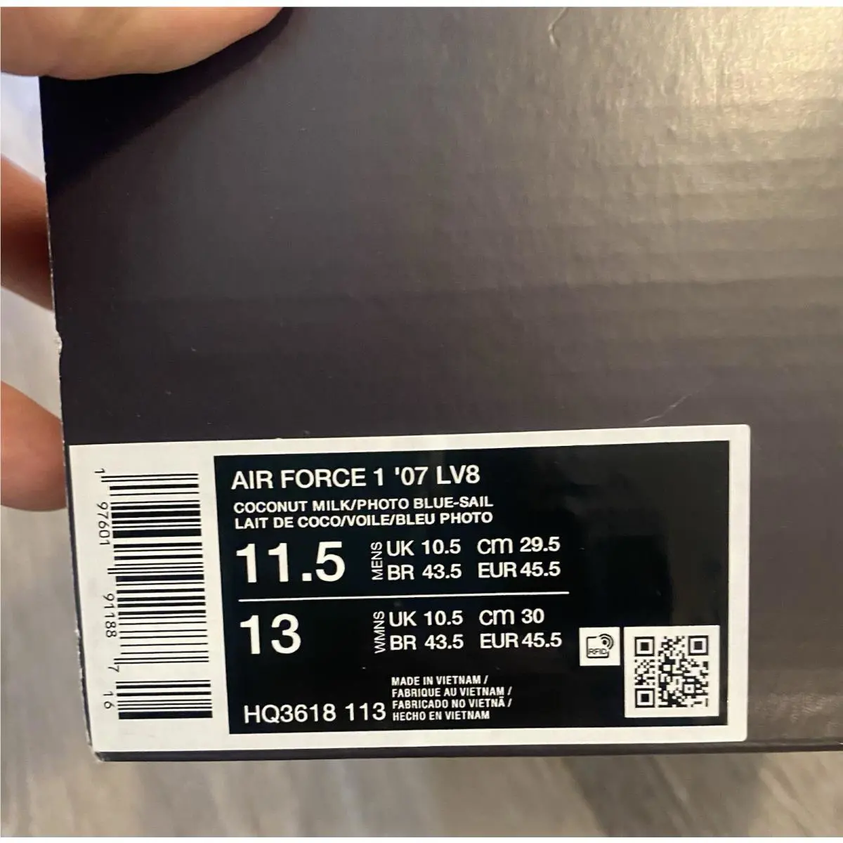 Nike shoes - Nike Air Force 1 `07 LV8 - HQ3618-113 - Coconut Milk/Sail/Photo Blue/University Red (UPC: 197601911887) 10