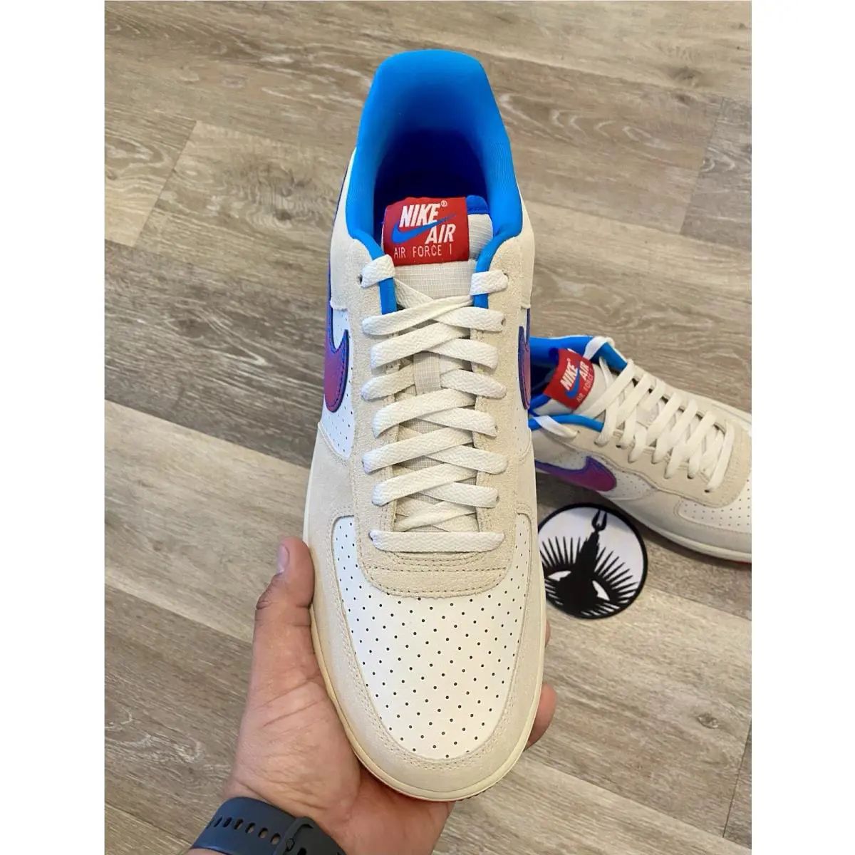 Nike shoes - Nike Air Force 1 `07 LV8 - HQ3618-113 - Coconut Milk/Sail/Photo Blue/University Red (UPC: 197601911887) 4