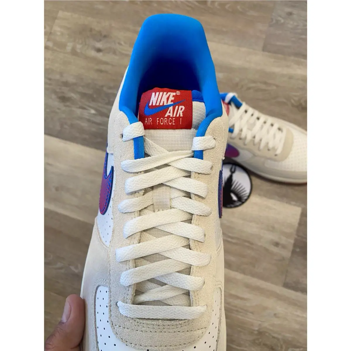 Nike shoes - Nike Air Force 1 `07 LV8 - HQ3618-113 - Coconut Milk/Sail/Photo Blue/University Red (UPC: 197601911887) 6