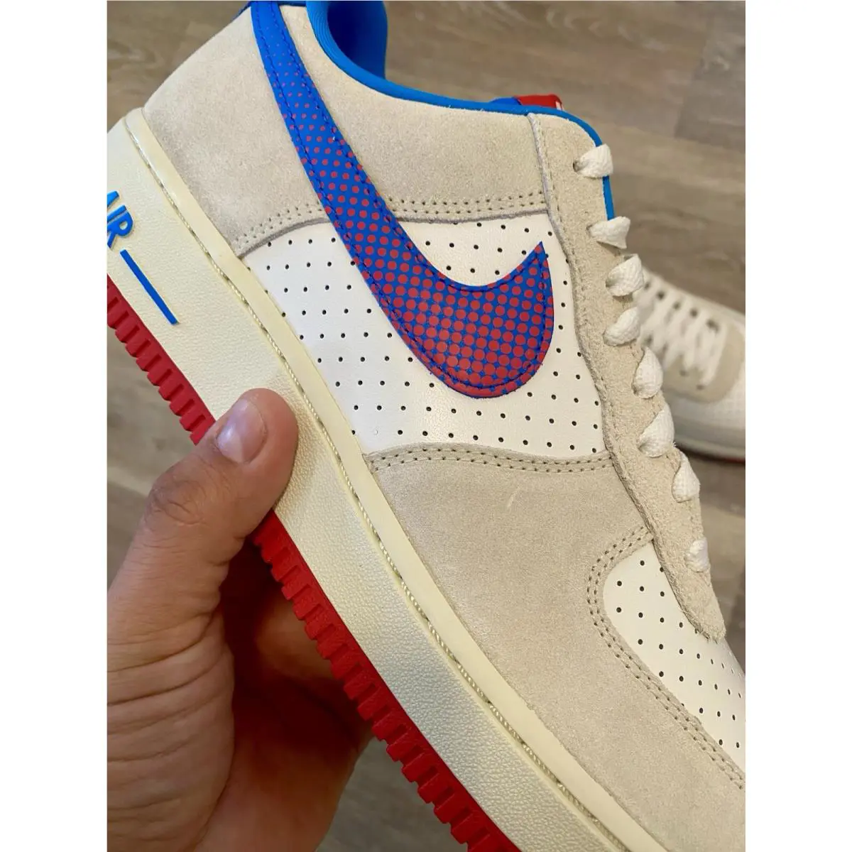 Nike shoes - Nike Air Force 1 `07 LV8 - HQ3618-113 - Coconut Milk/Sail/Photo Blue/University Red (UPC: 197601911887) 7