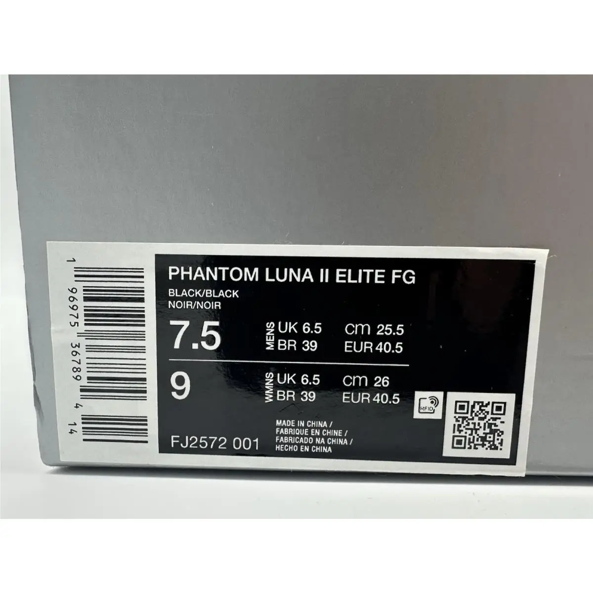 Nike shoes - Nike Phantom Luna II Elite FG - FJ2572-001 - Black (UPC: 196975367894) 9