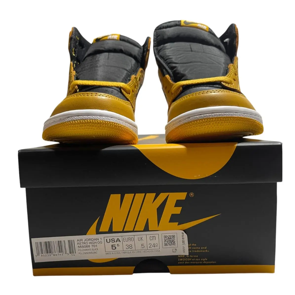 Nike Air Jordan 1 Retro High OG Pollen Black Yellow 555088-701 Men`s 5.5