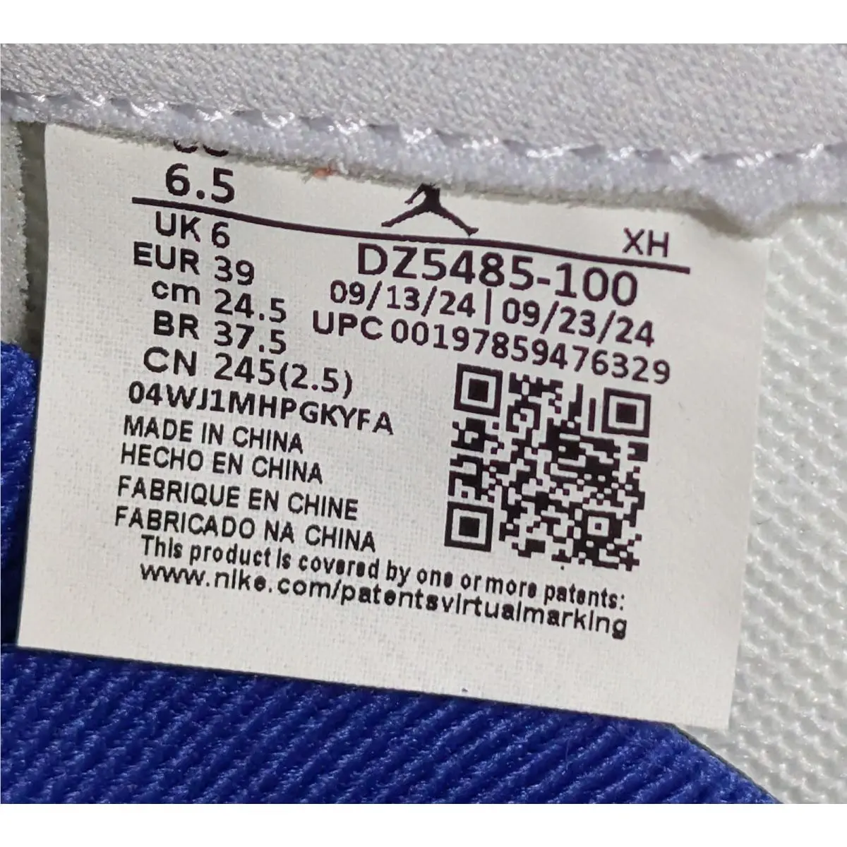 Nike shoes - Nike Air Jordan 1 - Air - DZ5485-100 - White, Blue, Black, Gray, Multicolor 13