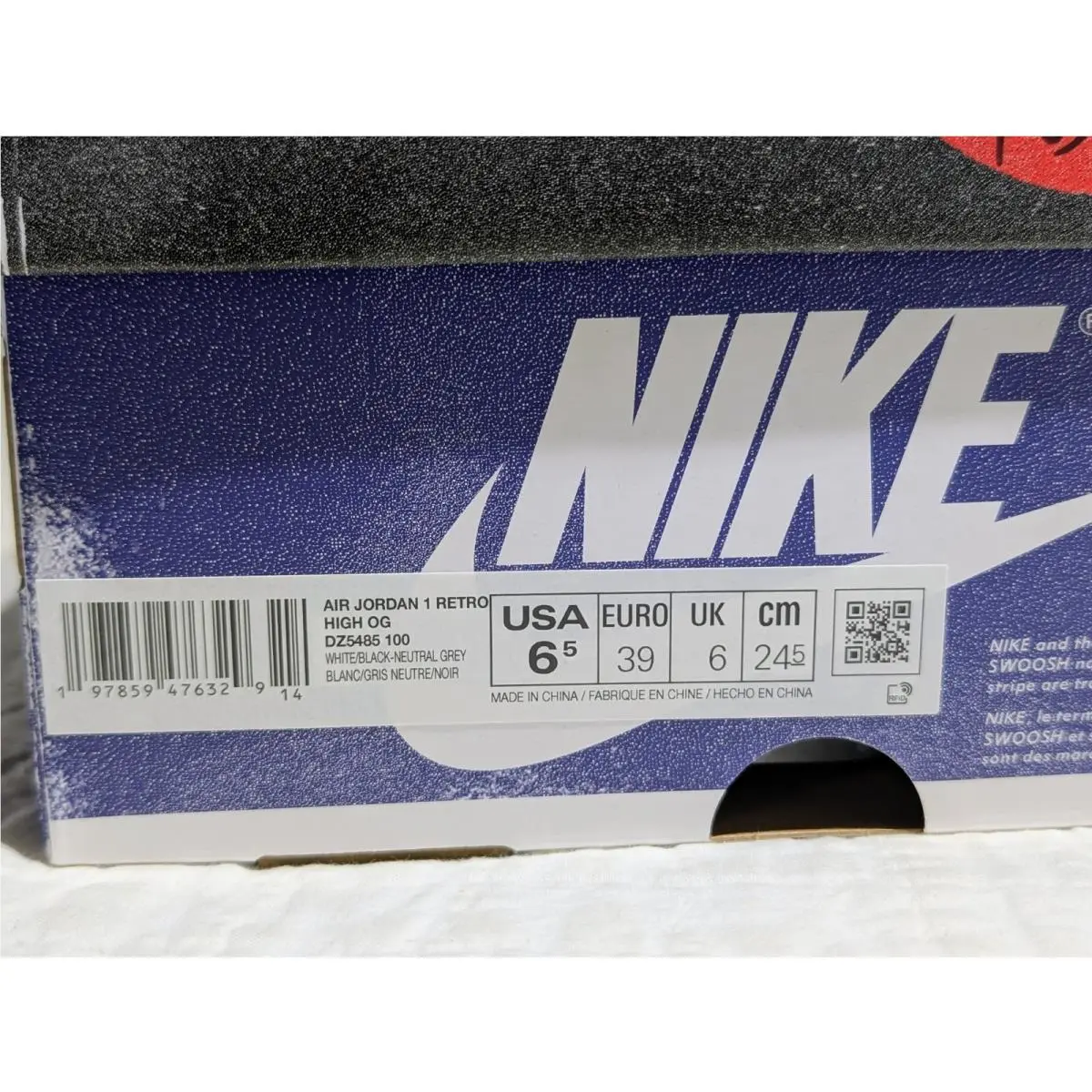 Nike shoes - Nike Air Jordan 1 - Air - DZ5485-100 - White, Blue, Black, Gray, Multicolor 7