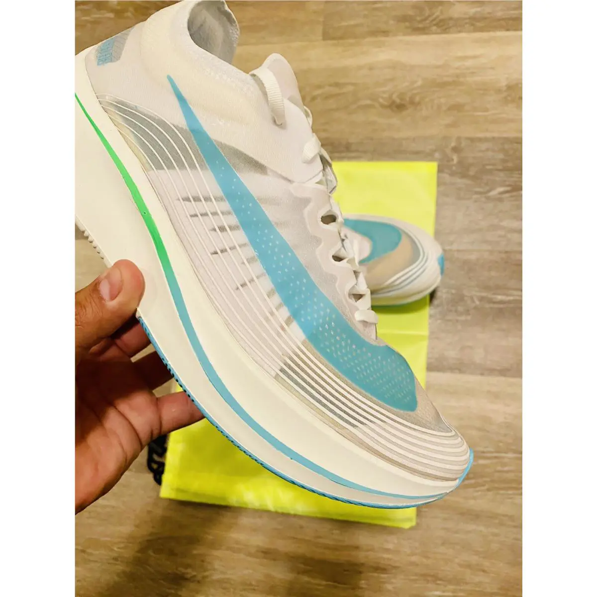 Nike shoes - Nike Zoom Fly SP - Zoom Fly - AJ9282-103 - White-Rage Green-Summit White (UPC: 887230250234) 7